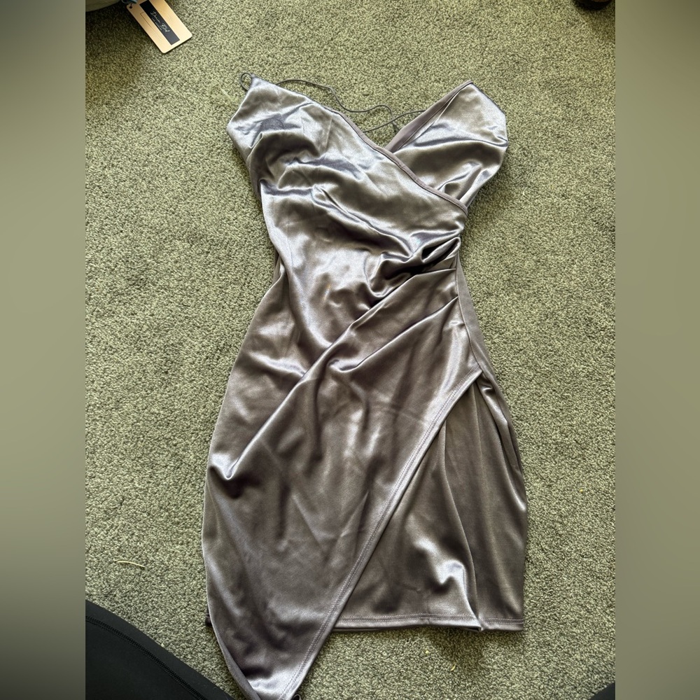 Purple Ruched Mini Dress